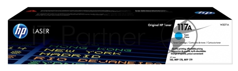 Картридж лазерный HP W2071A (HP 117A) голубой для HP Color Laser 150/170 700 страниц.