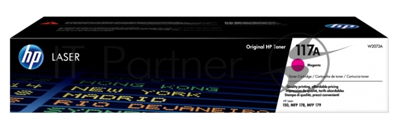 Картридж лазерный HP W2073A (HP 117A) пурпурный для HP Color Laser 150/170 700 страниц.