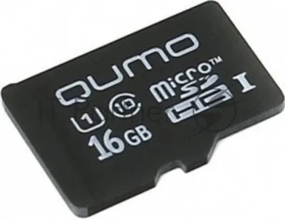 Флеш карта QUMO MicroSDHC 16Gb Сlass 10 UHS-I,3.0 без адаптером SD, черно-красная картонная упаковка
