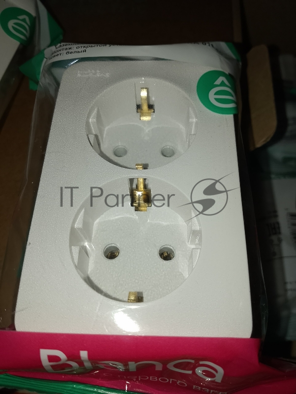 Розетка Schneider-electric BLNRA010201 Blanca О/У двойная с заземлением без шторок, 16А, 250В, белый