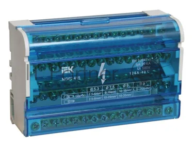 Шины на DIN-рейку в корпусе (кросс-модуль) IEK YND10-4-15-125 ШНК 4х15 3L+PEN