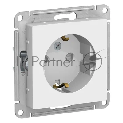 Розетка с заземлением со шторками Schneider-electric ATN000145 ATLASDESIGN, 16А, механизм, БЕЛЫЙ