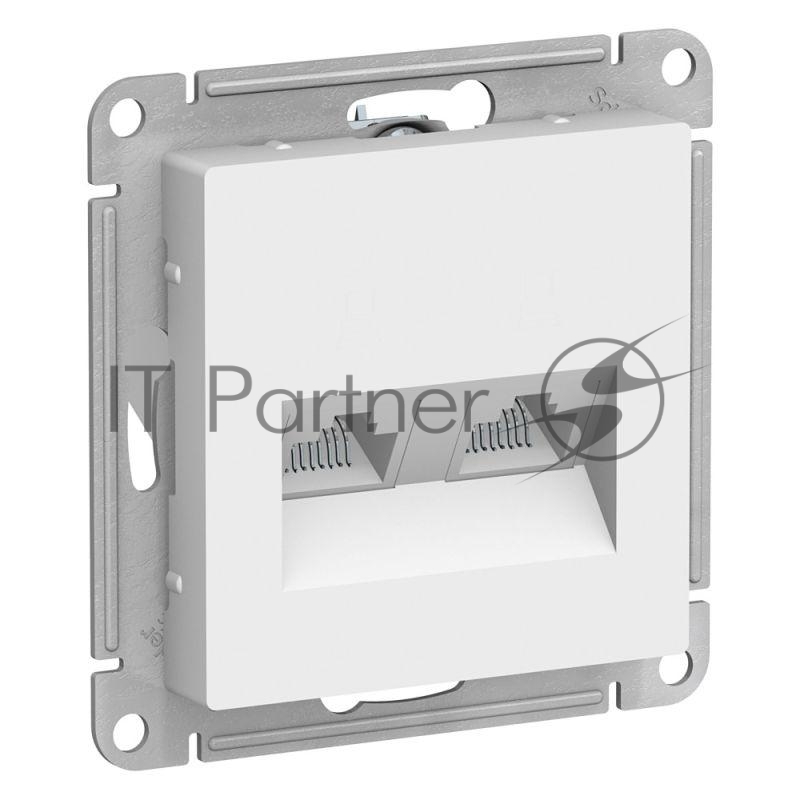 Розетка компьютерная двойная RJ45+RJ45, кат.5E, механизм, белый