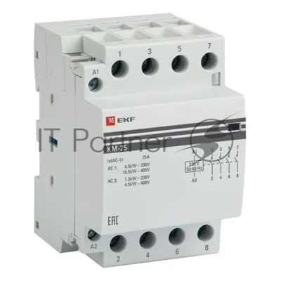 Контактор модульный EKF km-3-25-40 КМ 25А 4NO (3 мод.) PROxima