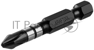 Биты KRAFTOOL Impact Pro, Philips, тип хвостовика E 1/4", PH2, 50мм, 10шт, в пластиковом боксе