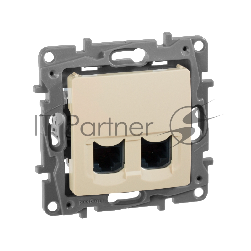 Двойная розетка RJ 45 - категория 5е - UTP - Etika - слоновая кость