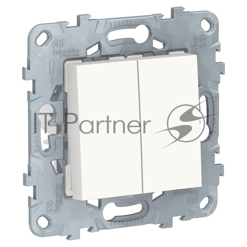 Переключатель SCHNEIDER ELECTRIC NU521518 unica new 2-клав перекрестный 2 x сх. 7 10 ax 250 в белый