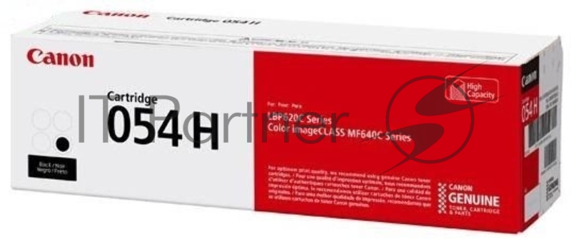 Картридж лазерный Canon 054H BK черный, увеличенной емкости для Canon i-Sensys LBP621Cw, Canon i-Sensys LBP621, Canon i-Sensys LBP623Cdw, Canon i-Sensys LBP623, Canon i-Sensys MF641Cw, Canon i-Sensys MF641, Canon i-Sensys MF643Cdw, Canon i-Sensys MF643, Canon i-Sensys MF645Cx, Canon i-Sensys MF645 3100 стр