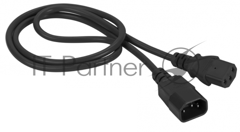 Шнур питания Lanmaster C13-C14, 3х0.75, 220В, 10А, черный, 0.5 метра