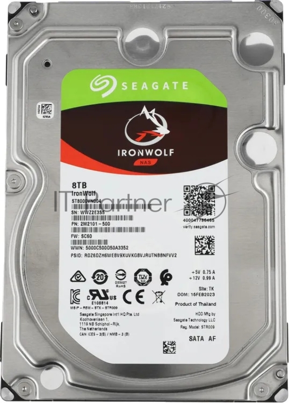 Жесткий диск HDD Seagate IronWolf 8Tb 7200rpm SATA 256Mb 3.5"
