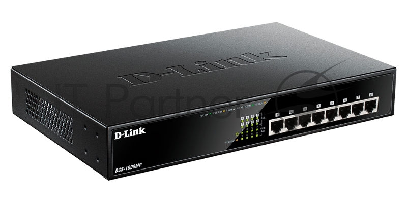 Коммутатор D-Link DGS-1008MP/A2A/B1A, 8×1 Гбит/с, неуправляемый
