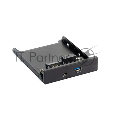Планка USB на переднюю панель ExeGate U3H-617, 3,5", 1хUSB3.0+1хTypeC, черная, подсоед-е к мат. плат