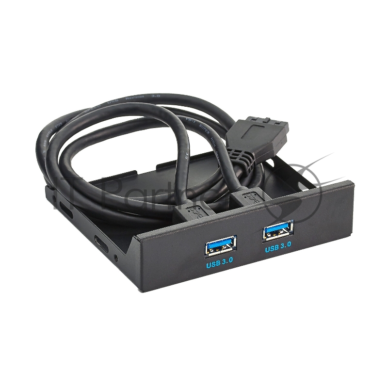 Планка USB на переднюю панель ExeGate U3H-615, 3,5", 2хUSB 3.0, черная, подсоединение к мат. плате