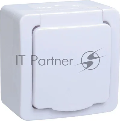 Розетка одноместная IEK ERMP12-K01-16-54-EC РСб20-3-ГПБб роз.1м с з/к о/у IP54 (цвет крышки:белый) ГЕРМЕС PLUS