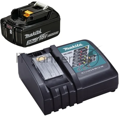 Аккумулятор Makita 191A25-2/+з\у, DC18RC-1шт(б\зар)+BL1830B-1шт,18В,3.0Ач,Li-ion,кор