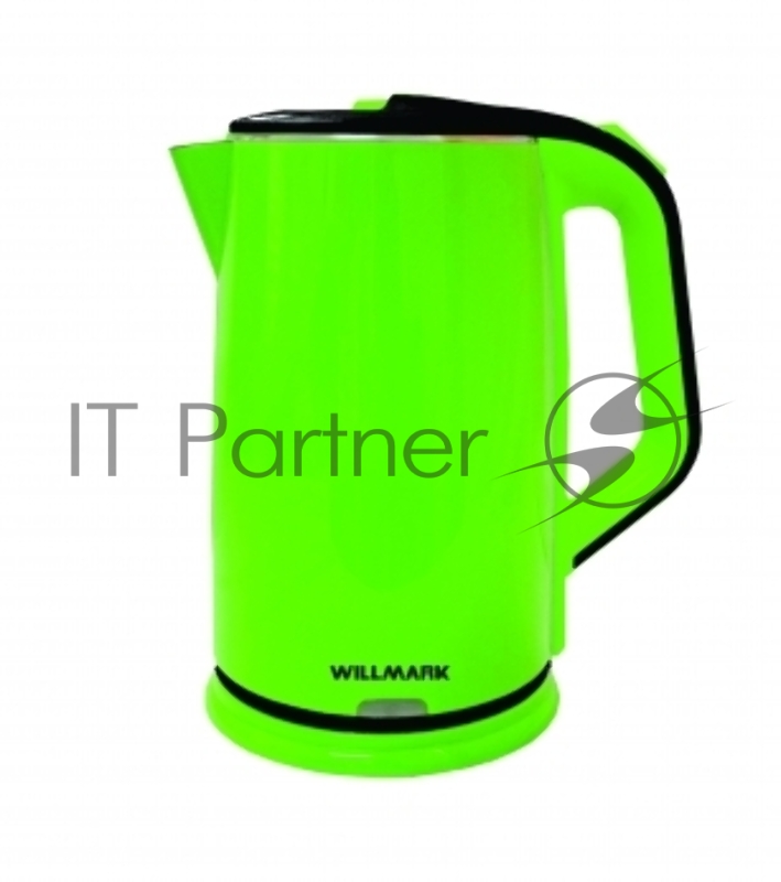 Чайник электрический Willmark WEK-2012PS зеленый/черный, 2.0 л, 2000 Вт