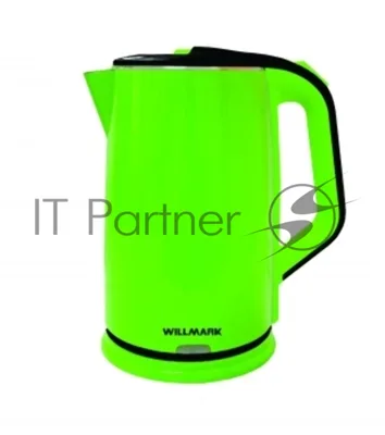 Чайник электрический Willmark WEK-2012PS зеленый/черный, 2.0 л, 2000 Вт