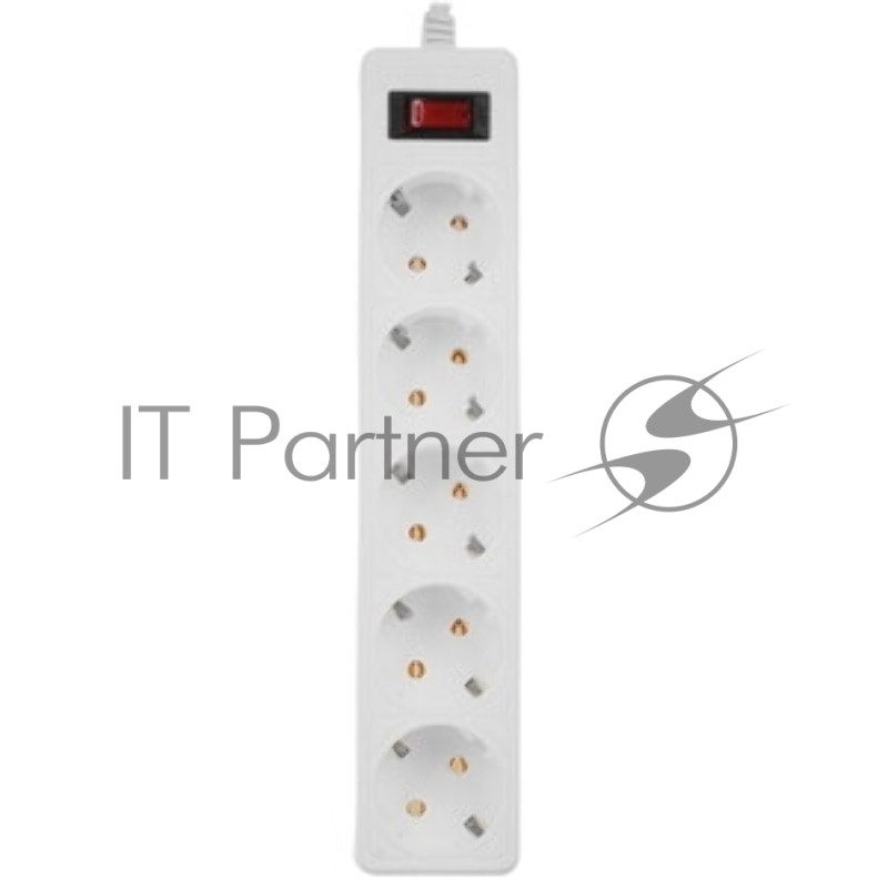 Сетевой фильтр Smartbuy SBSP-18-W Smartbuy One, 10А, 2 200 Вт, 5 розеток, длина 1,8 м, белый (SBSP-18-W)/45