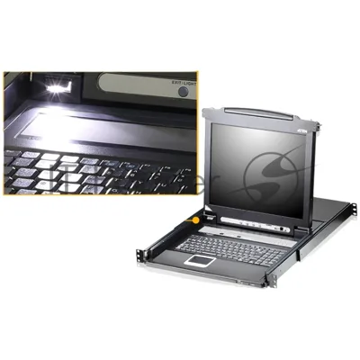 Переключатель-KVM 8-портовый IP с ЖК-дисплеем Slideaway/ATEN SINGLE RAIL 8P PS/2-USB LCDKVMP 17INCH WIH IP
