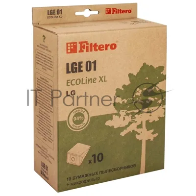 Комплект бумажных пылесборников Filtero LGE01 (10+фильтр) ECOLine XL (R)