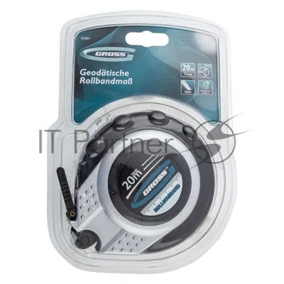 Рулетка геодезическая GROSS 31251 20 м х 13 мм, закр. корп., металл. лента, нейлон, двуст. шкала