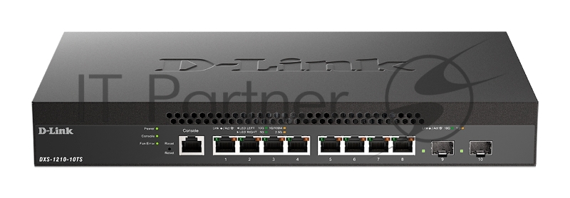 Коммутатор D-Link DXS-1210-10TS/B1A 8G 2SFP+, 8×1 Гбит/с + 2×10 Гбит/с SFP+, настраиваемый