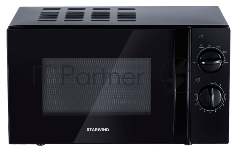 Микроволновая печь Starwind SMW2320 черный, 20 л, 700 Вт, переключатели - поворотный механизм