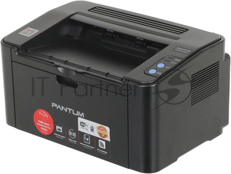 Принтер лазерный Pantum P2500NW, A4, ч/б, печ. до 22 стр/мин., 1200 x 1200 dpi, USB, RJ-45, Wi-Fi, Air Print