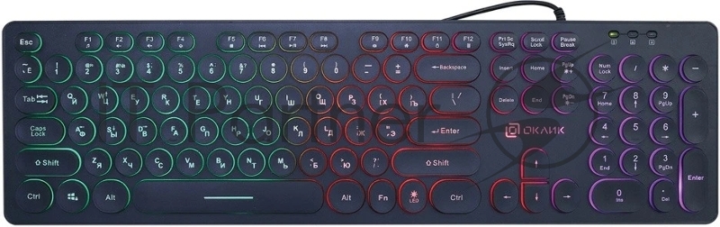 Клавиатура Oklick 420MRL проводная, USB Type-A, чёрный