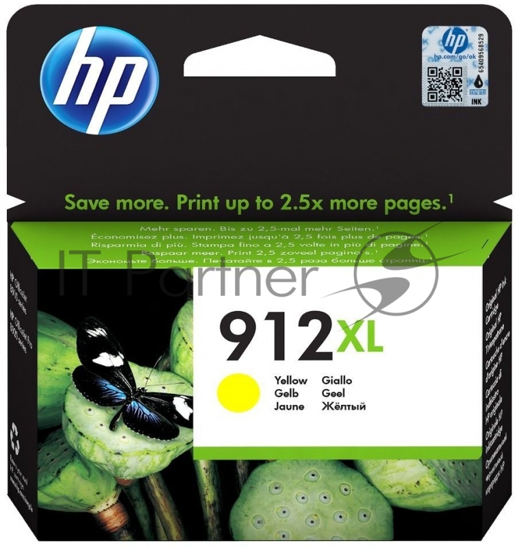 Картридж струйный HP 912XL 3YL83AE желтый увеличенной емкости (825 стр) для HP OfficeJet 801x, 802x