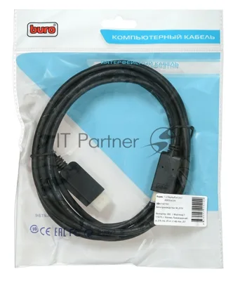 Кабель аудио-видео Buro v. 1.2 DisplayPort (m)/HDMI (m) 3м. Позолоченные контакты черный (BHP DPP HDMI-3)