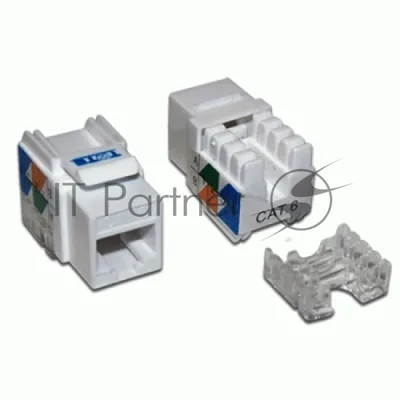 Модуль Keystone RJ45, Cat.6, UTP, 90 градусов, белый