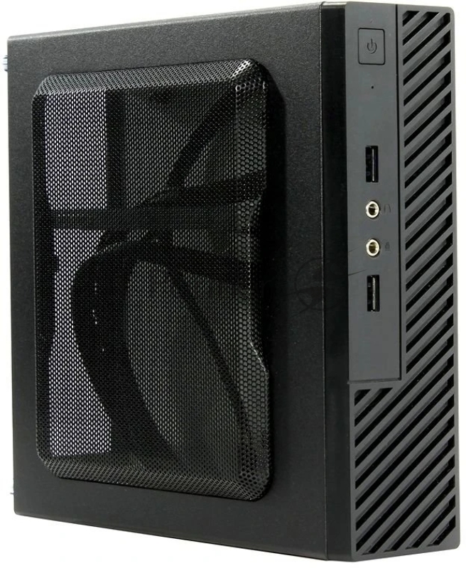 Компьютерный корпус Slim Case Powerman ME100S-BK front fan 4cm, 120W adapter, Mini ITX, VESA