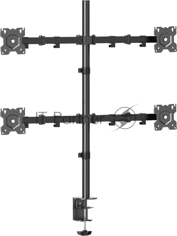 Кронштейн ONKRON D421E для четырех мониторов 13"-32" настольный, черный