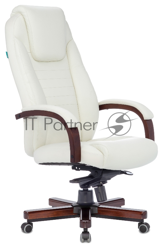 Кресло руководителя Бюрократ T-9923WALNUT/IVORY слоновая кость кожа крестовина дерево