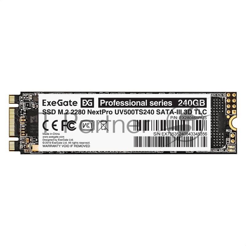 Накопитель SSD ExeGate NextPro UV500TS240, 240Gb, M.2 2280, SATA III, R/W 561/500