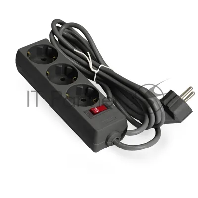 Удлинитель ExeGate EC-3-3B EX279351RUS черный, 3 м, евровилка, 3 розетки, 2200 Вт