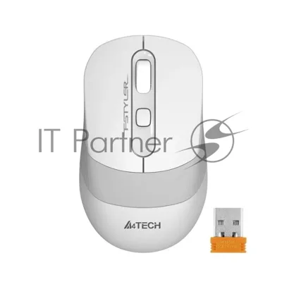 Мышь беспроводная A4Tech Fstyler FG10 белый/серый, 2000 dpi, радиоканал, USB, кнопки - 4