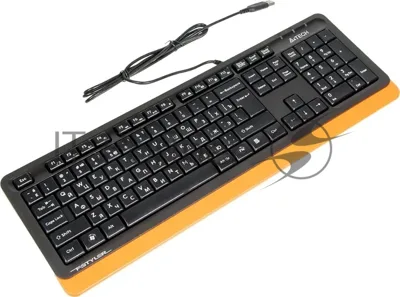 Клавиатура проводная A4Tech Fstyler FK10, USB, черный/оранжевый