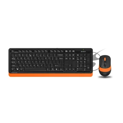 Комплект клавиатура+мышь A4Tech FStyler FG1010 беспроводной, USB, 2000 DPI, чёрный/оранжевый
