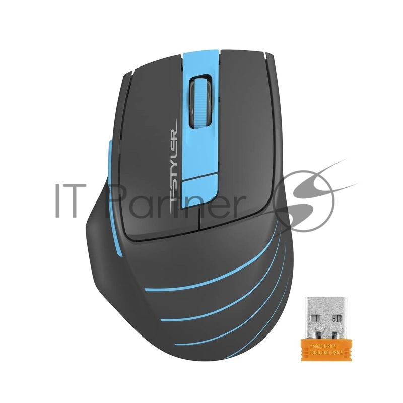 Мышь беспроводная A4Tech Fstyler FG30 серый/синий, 2000 dpi, радиоканал, USB, кнопки - 5