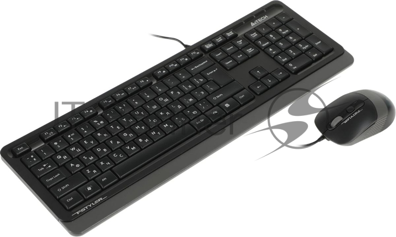 Комплект клавиатура+мышь A4Tech FStyler F1010 проводной, USB, 1600 DPI, чёрный/серый