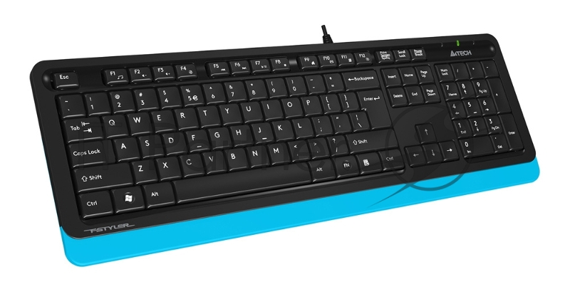 Клавиатура проводная A4Tech Fstyler FK10, USB, черный/синий