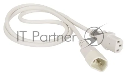 Шнур питания Lanmaster C13-C14, 3х0.75, 220В, 10А, белый, 3 метра