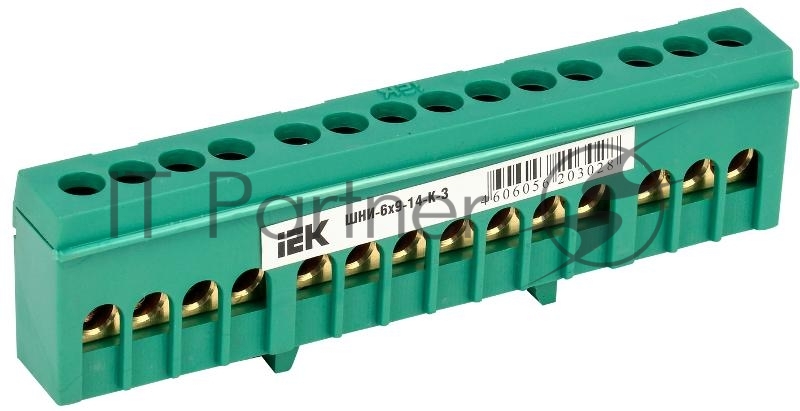 Шина PE "земля" Iek YNN10-69-14KD-K06 в корп изол на DIN-рейку ШНИ-6х9-14-К-З ИЭК