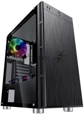 Компьютерный корпус Accord 3407 черный без БП ATX 2xUSB 2.0 2xUSB 3.0 audio bott PSU