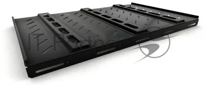 Полка стационарная усиленная Hyperline TSH3H-850-RAL9004 глубина 850 мм, с боковым креплением, нагрузка до 100 кг, для шкафов серии TTB, TTBR, 485х850мм (ШхГ), цвет черный (RAL 9004)