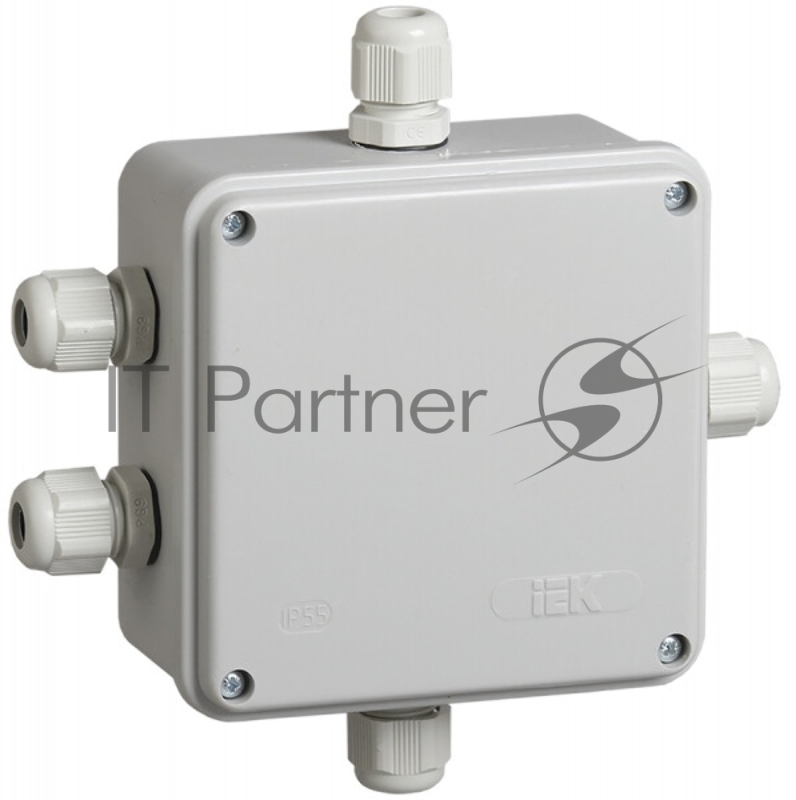 Коробка КМ41330 распаячная Iek UKO10-100-100-050-K51-55 для о/п 100х100х50 мм IP55 (RAL7035, гермовводы PG9 5 шт)