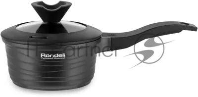 Ковш Rondell Walzer RDA-764, 1.3л, 16см, с крышкой, черный