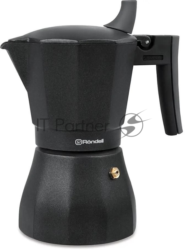 Кофеварка гейзерная Rondell Kafferro RDA-994, 0.45 л, алюминий, черный